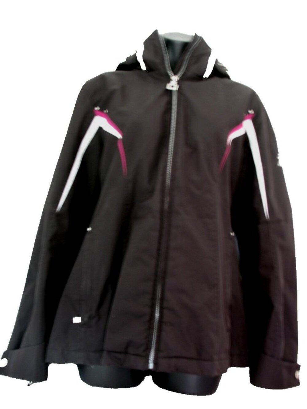 Women's ZEROXPOSUR L SOFT SHELL COAT LINED Black HOODED COAT go by measurement